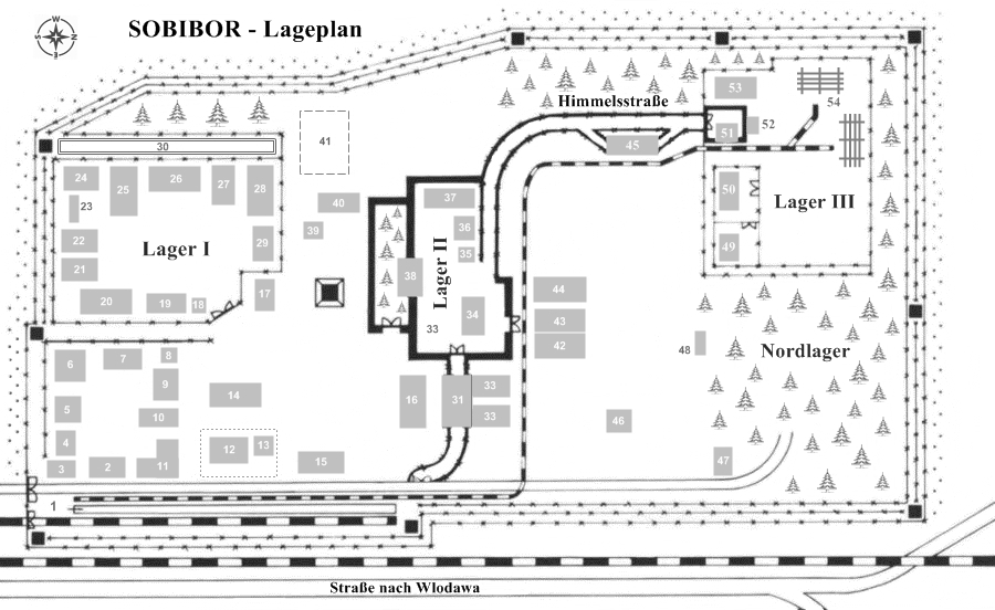 Vernichtungslager - Sobibor Lageplan